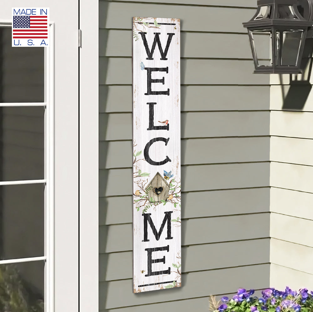 Welcome Birdhouse Porch Board 8" Wide x 46.5" tall / Made in the USA! / 100% Weatherproof Material