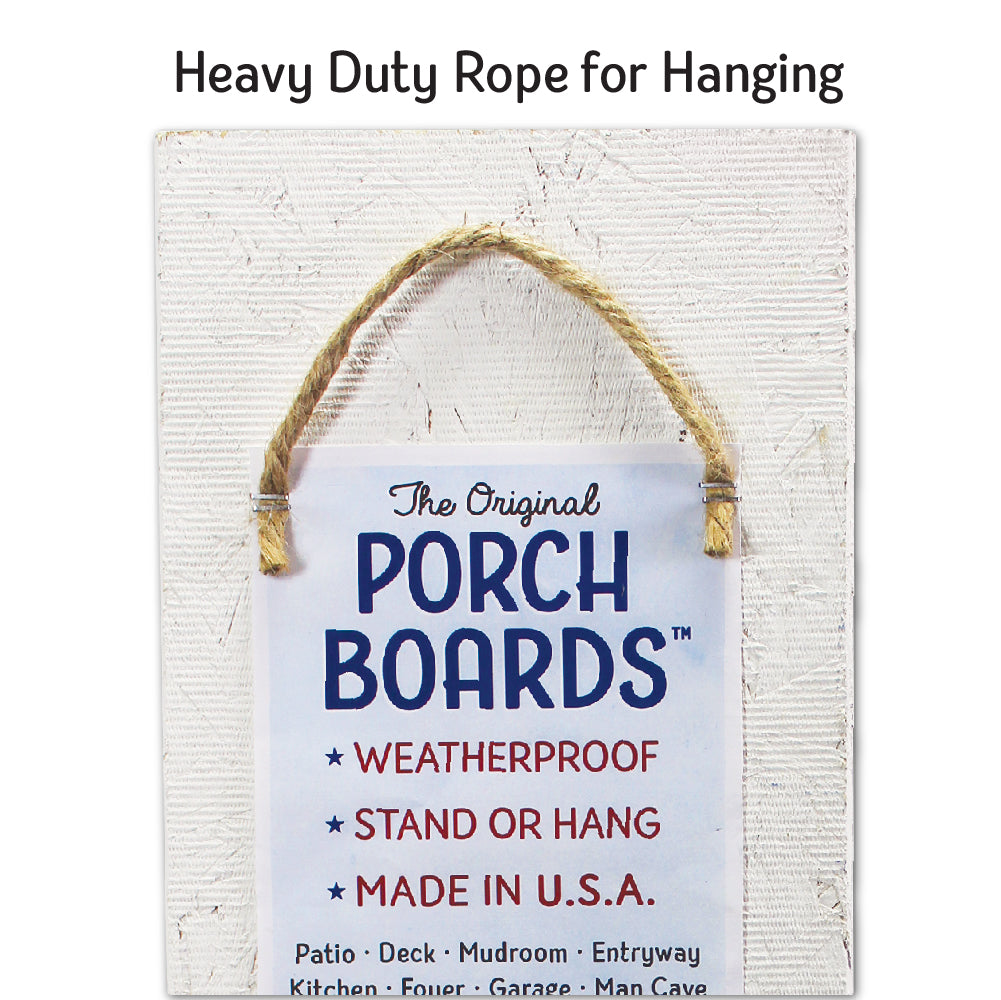 Welcome Red Candy Cane Pattern Porch Board 8" Wide x 46.5" tall / Made in the USA! / 100% Weatherproof Material