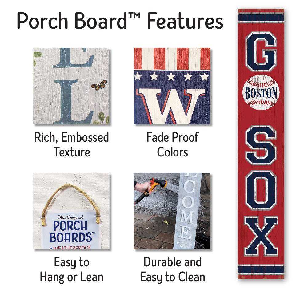 Go Sox Porch Board 8" Wide x 46.5" tall / Made in the USA! / 100% Weatherproof Material