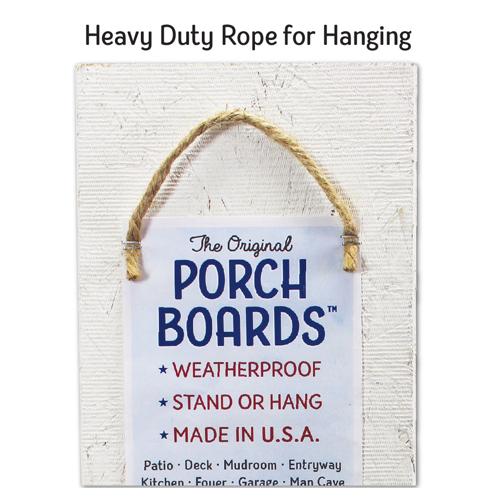 Welcome Sand & Seashells Porch Board 8" Wide x 46.5" tall / Made in the USA! / 100% Weatherproof Material