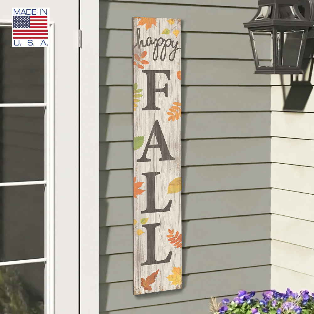 Happy Fall Porch Boards 8" Wide x 46.5" tall / Made in the USA! / 100% Weatherproof Material