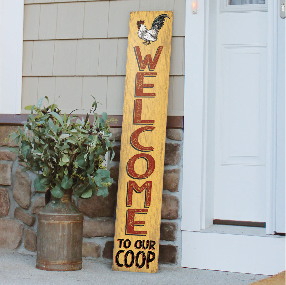 Welcome To Our Coop Porch Board 8" Wide x 46.5" tall / Made in the USA! / 100% Weatherproof Material