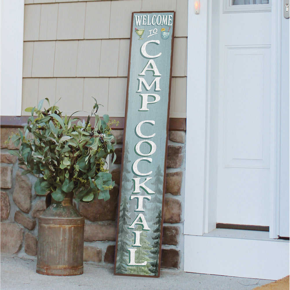 Welcome To Camp Cocktail Porch Board 8" Wide x 46.5" tall / Made in the USA! / 100% Weatherproof Material