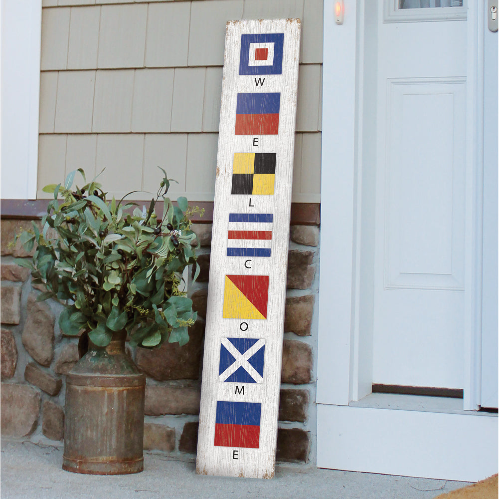 Welcome Flags Nautical Porch Board 8" Wide x 46.5" tall / Made in the USA! / 100% Weatherproof Material