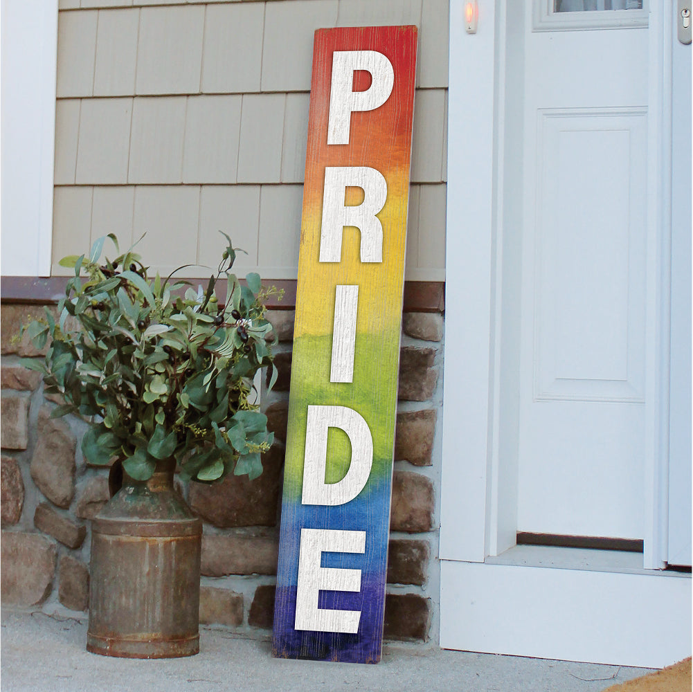 Welcome Pride Rainbow Porch Board 8" Wide x 46.5" tall / Made in the USA! / 100% Weatherproof Material