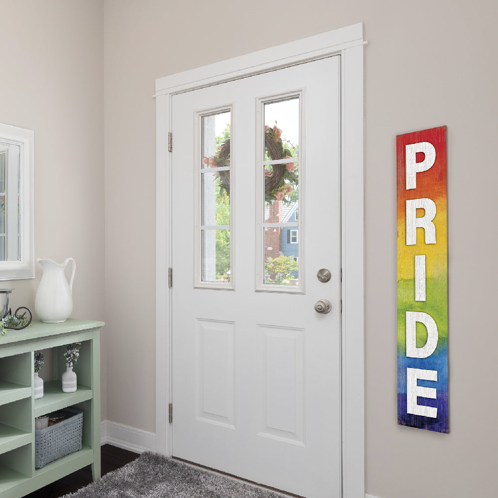 Welcome Pride Rainbow Porch Board 8" Wide x 46.5" tall / Made in the USA! / 100% Weatherproof Material