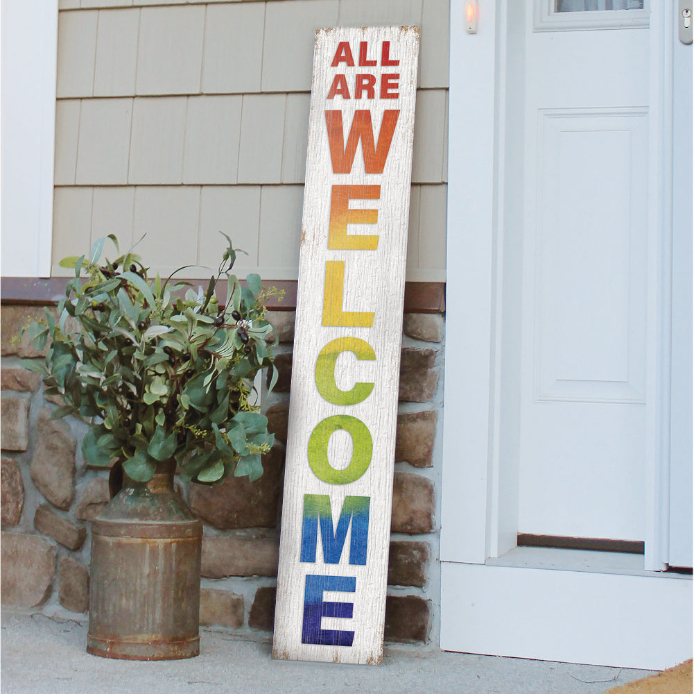 All Are Welcome Porch Board 8" Wide x 46.5" tall / Made in the USA! / 100% Weatherproof Material