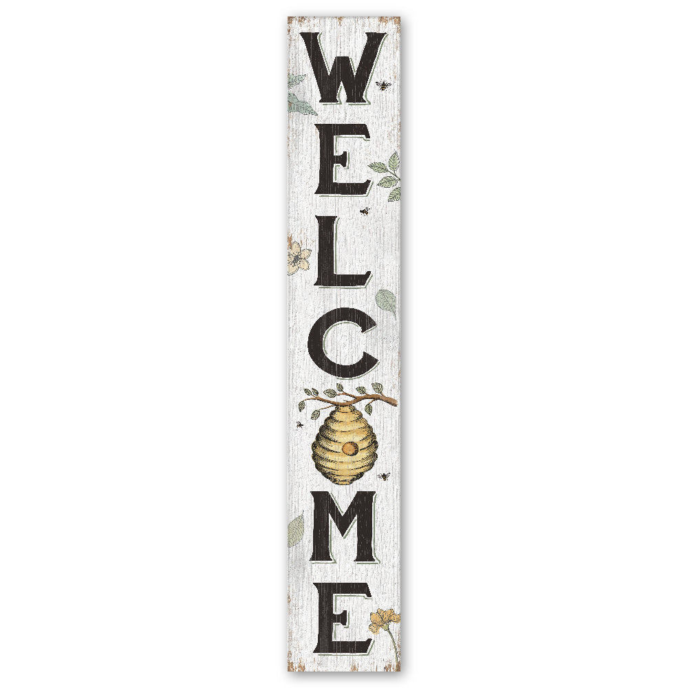 Welcome Bee Hive Porch Board 8" Wide x 46.5" tall / Made in the USA! / 100% Weatherproof Material