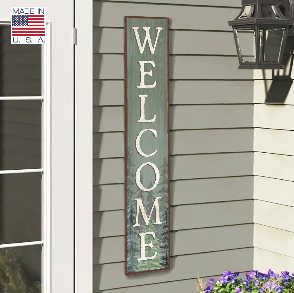 Welcome Forest Porch Board 8" Wide x 46.5" tall / Made in the USA! / 100% Weatherproof Material