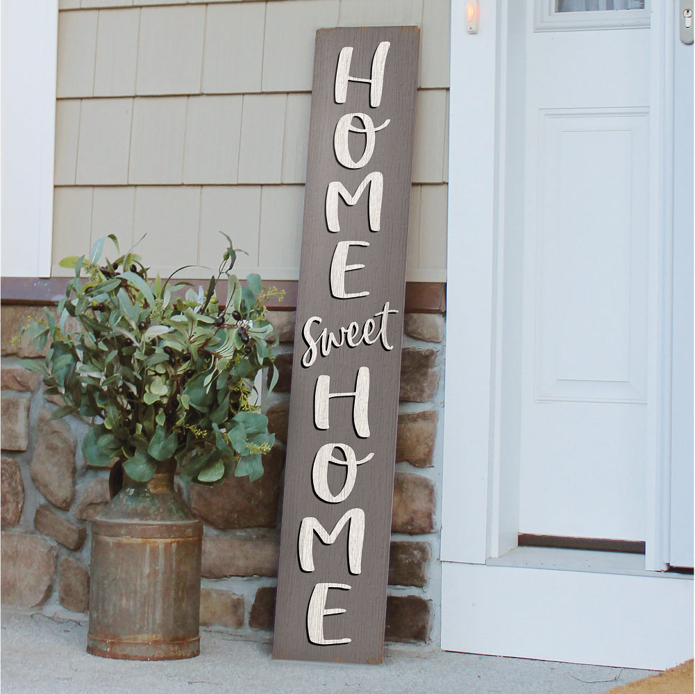 Gray Home Sweet Home Porch Boards 8" Wide x 46.5" tall / Made in the USA! / 100% Weatherproof Material