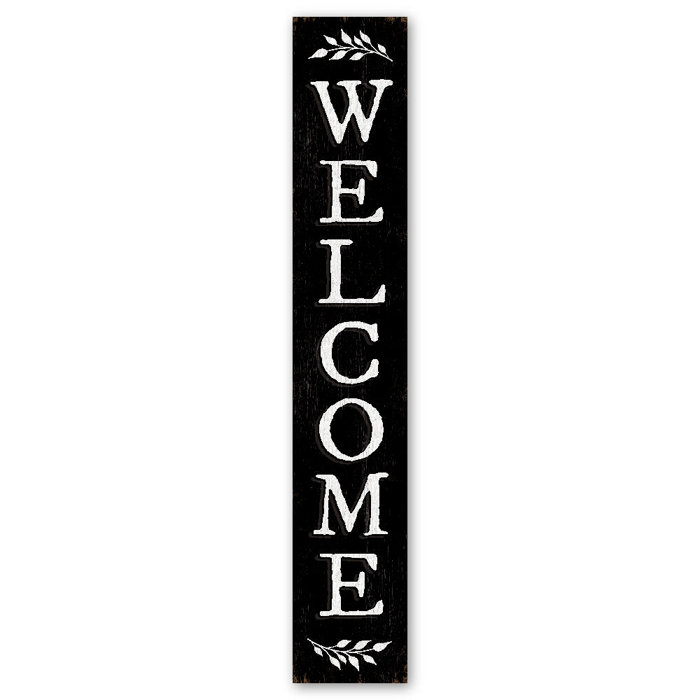 Welcome Black Color Porch Board 8" Wide x 46.5" tall / Made in the USA! / 100% Weatherproof Material