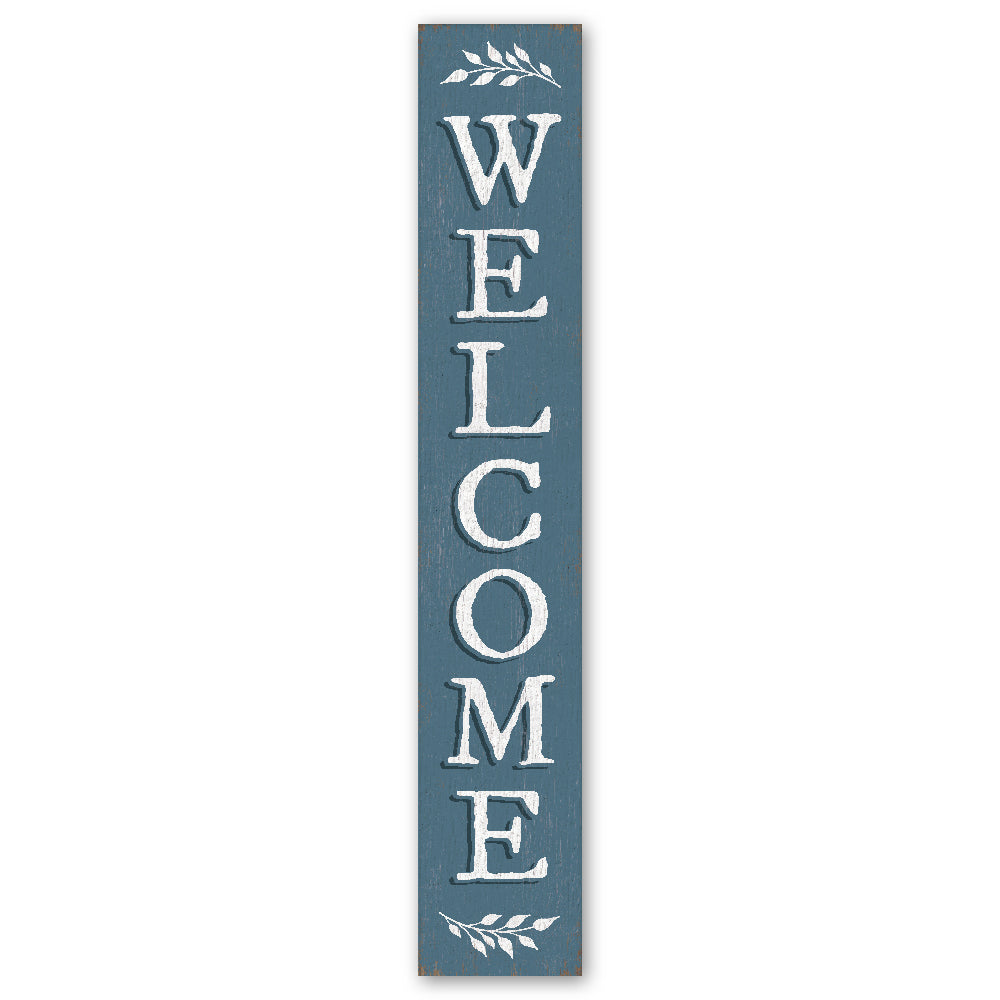 Welcome Blue Color Porch Board 8" Wide x 46.5" tall / Made in the USA! / 100% Weatherproof Material