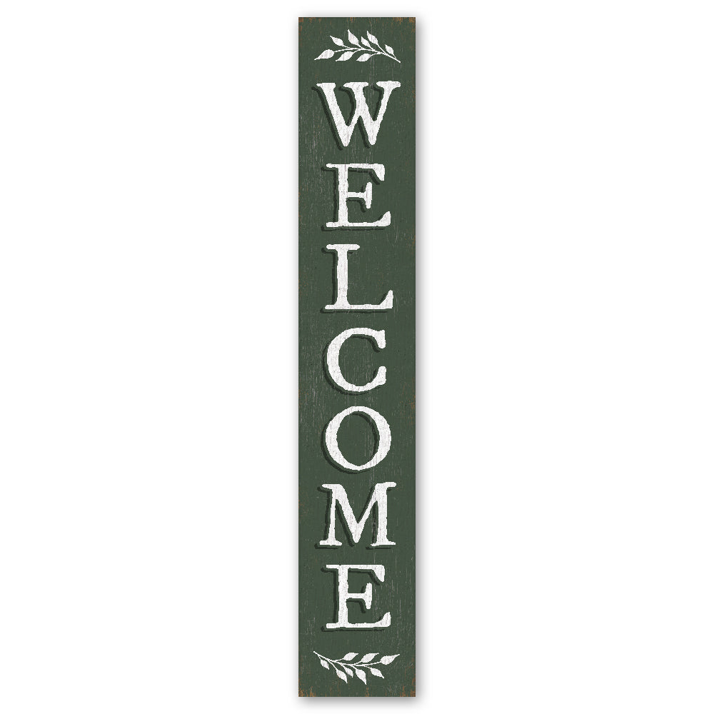 Welcome Green Color Porch Board 8" Wide x 46.5" tall / Made in the USA! / 100% Weatherproof Material