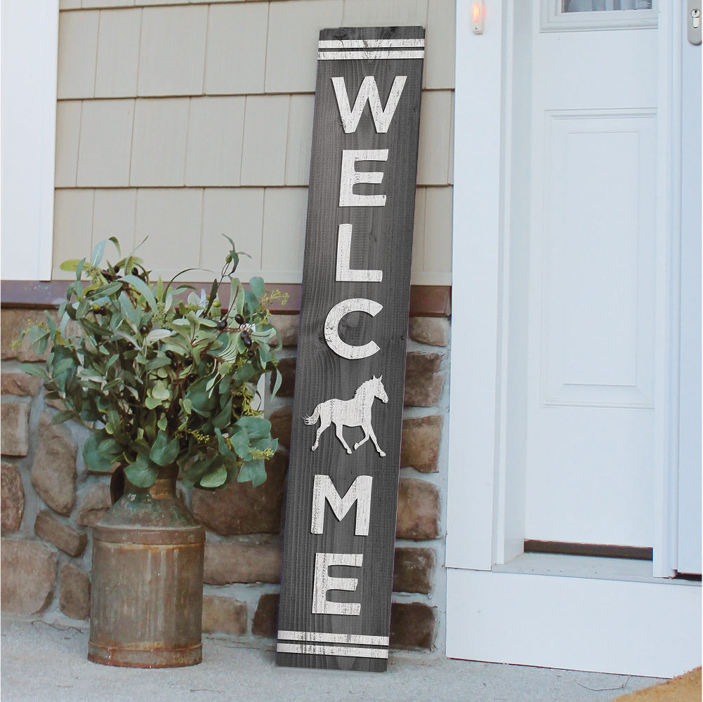 Welcome Horse Porch Board 8" Wide x 46.5" tall / Made in the USA! / 100% Weatherproof Material