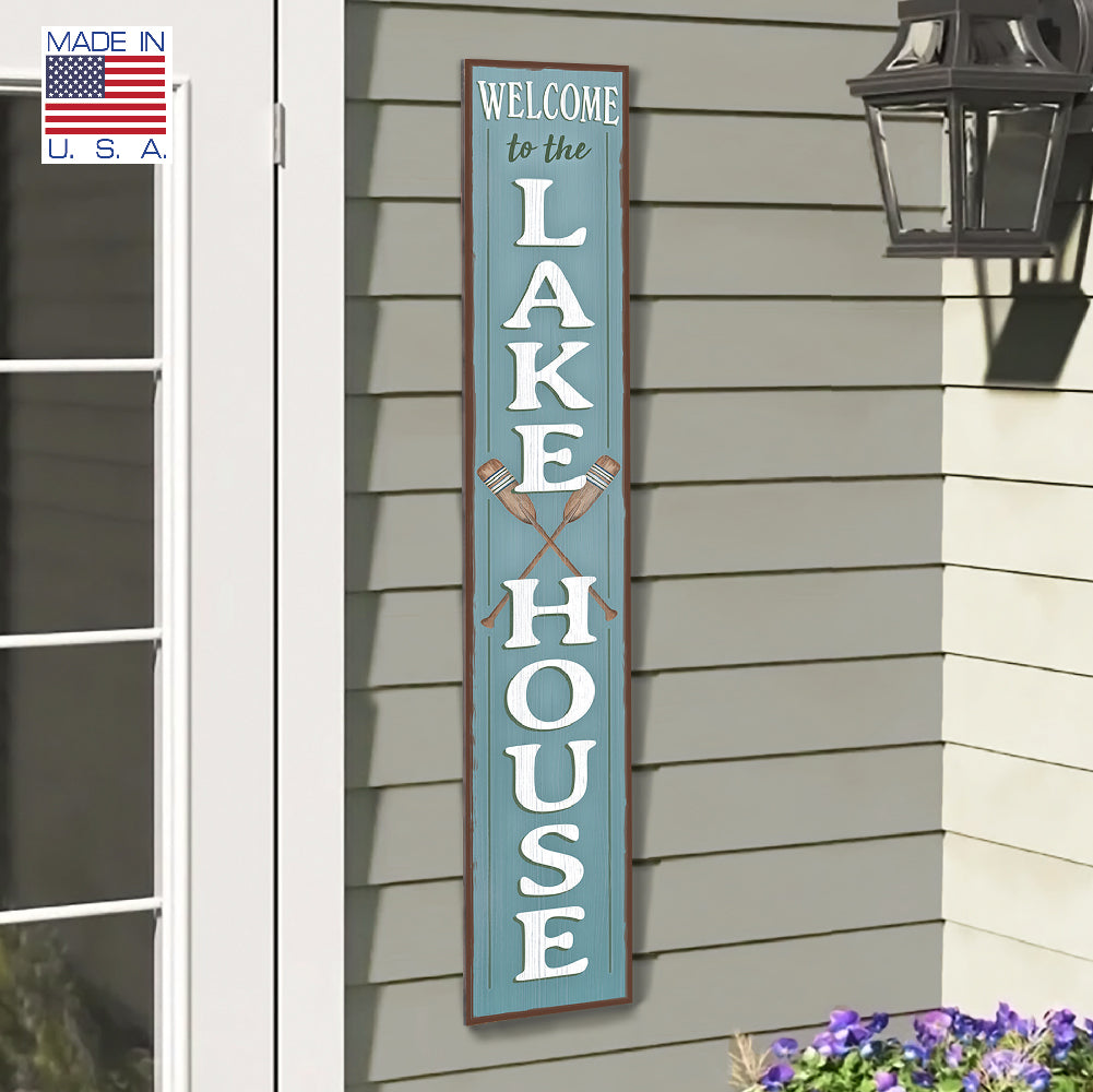 Welcome To The Lake House Porch Board 8" Wide x 46.5" tall / Made in the USA! / 100% Weatherproof Material