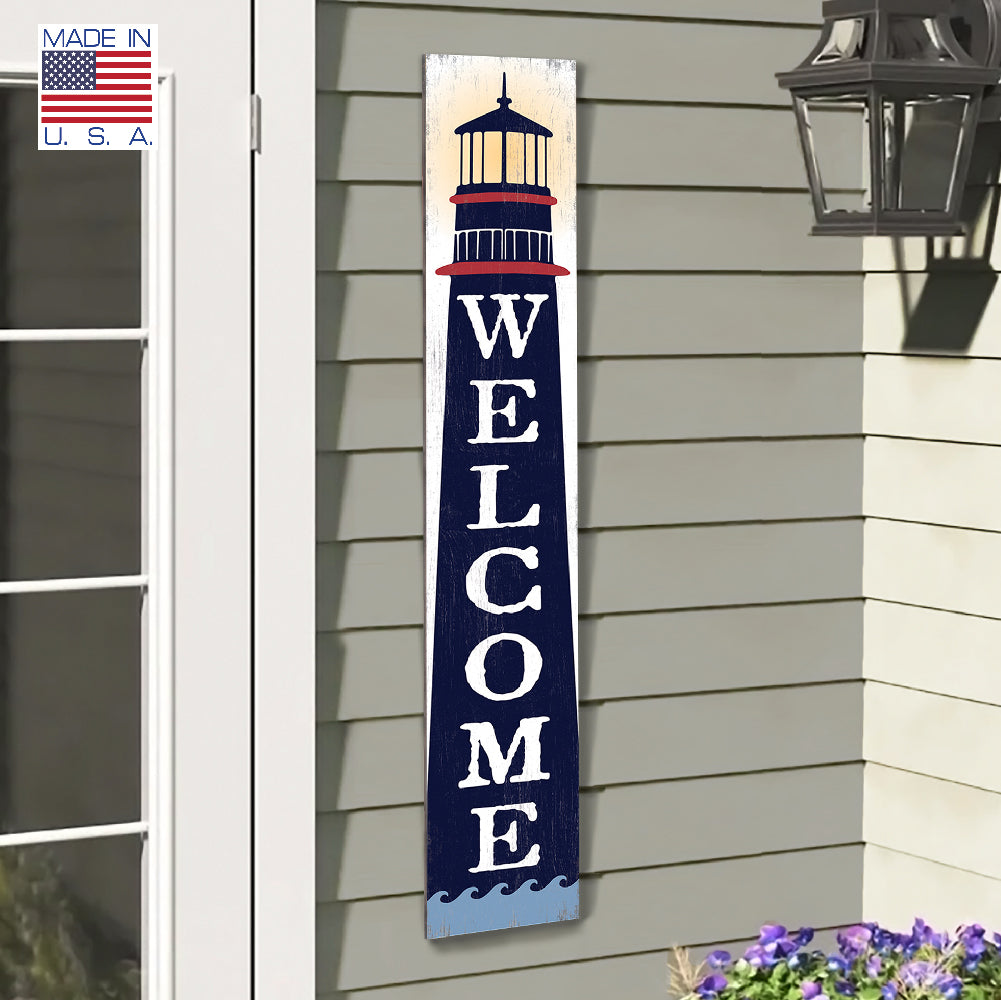 Welcome Large Light House Porch Board 8" Wide x 46.5" tall / Made in the USA! / 100% Weatherproof Material