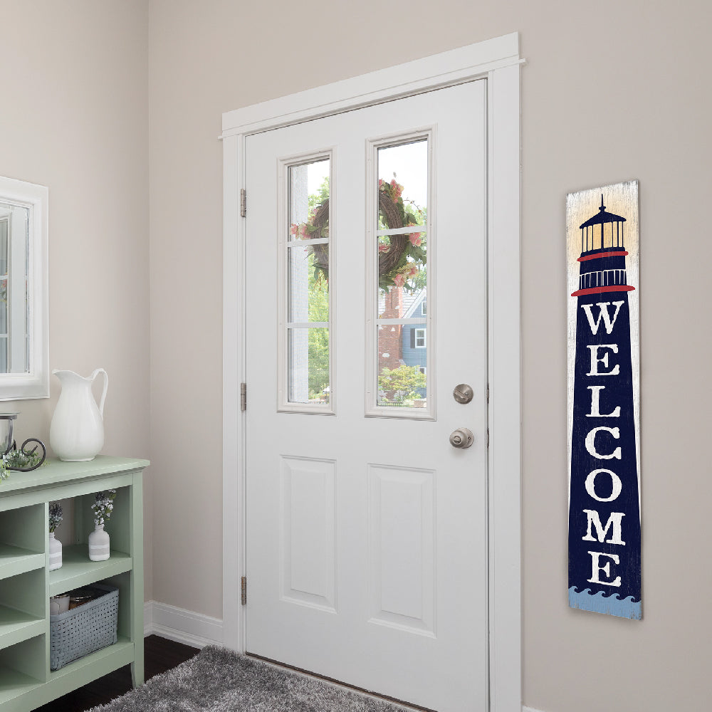Welcome Large Light House Porch Board 8" Wide x 46.5" tall / Made in the USA! / 100% Weatherproof Material