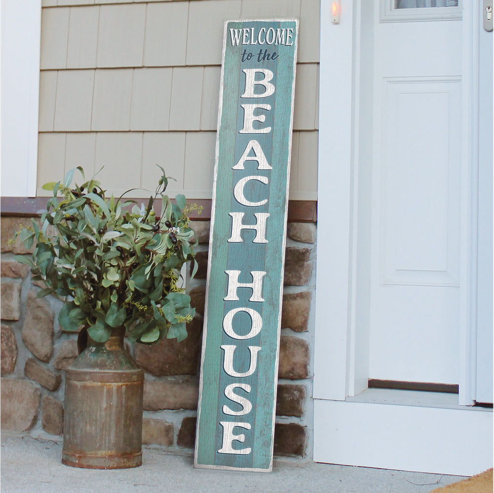 Welcome To The Beach House Porch Board 8" Wide x 46.5" tall / Made in the USA! / 100% Weatherproof Material