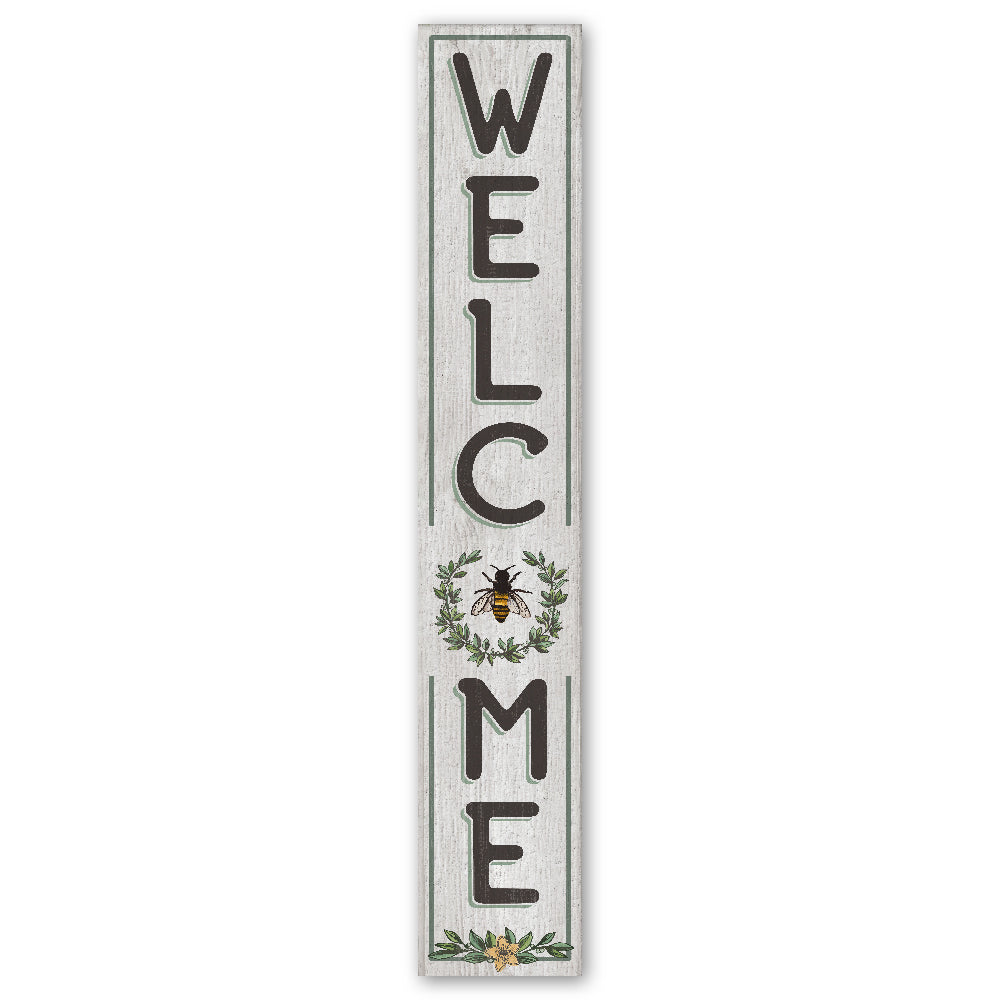 Welcome With Bee Porch Board 8" Wide x 46.5" tall / Made in the USA! / 100% Weatherproof Material