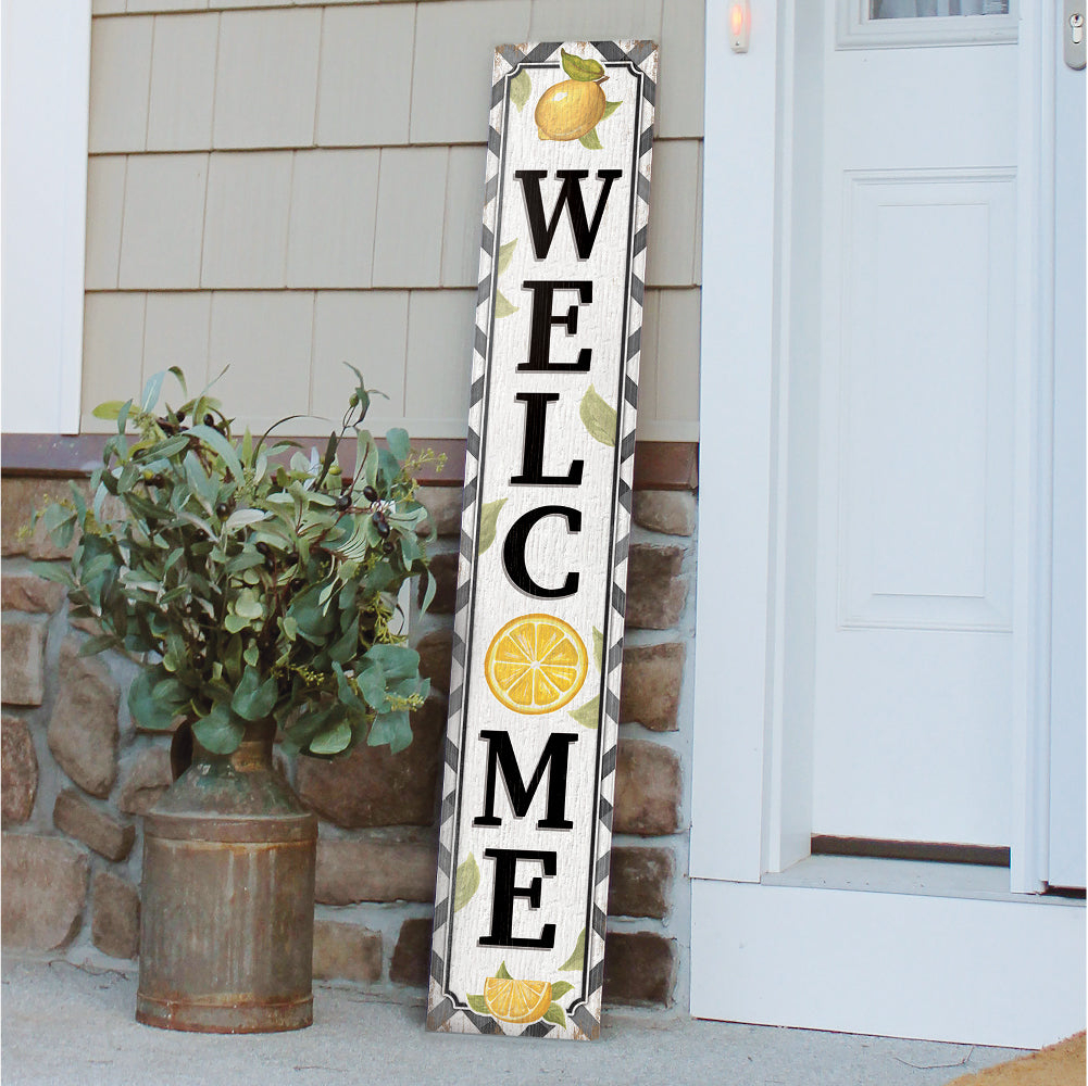 Welcome Lemons Porch Board 8" Wide x 46.5" tall / Made in the USA! / 100% Weatherproof Material