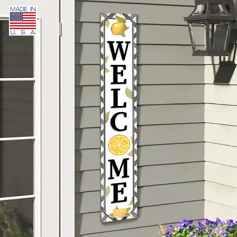 Welcome Lemons Porch Board 8" Wide x 46.5" tall / Made in the USA! / 100% Weatherproof Material