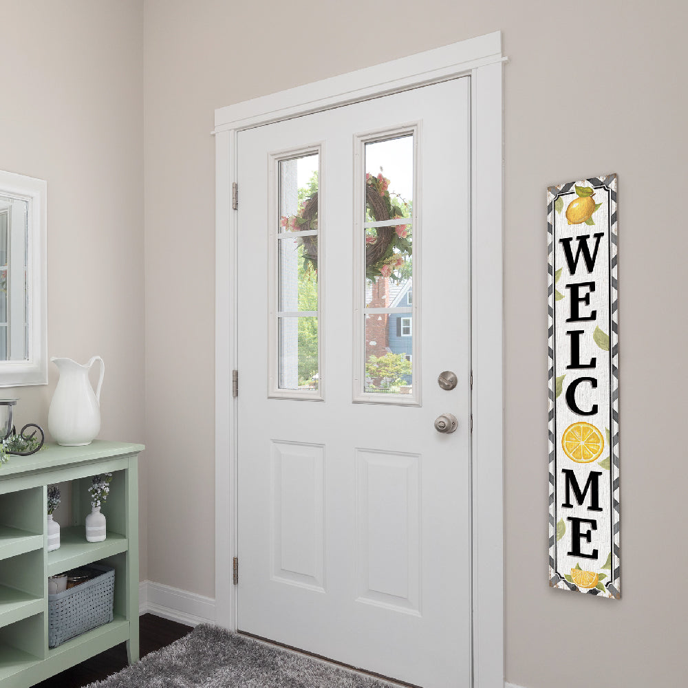 Welcome Lemons Porch Board 8" Wide x 46.5" tall / Made in the USA! / 100% Weatherproof Material