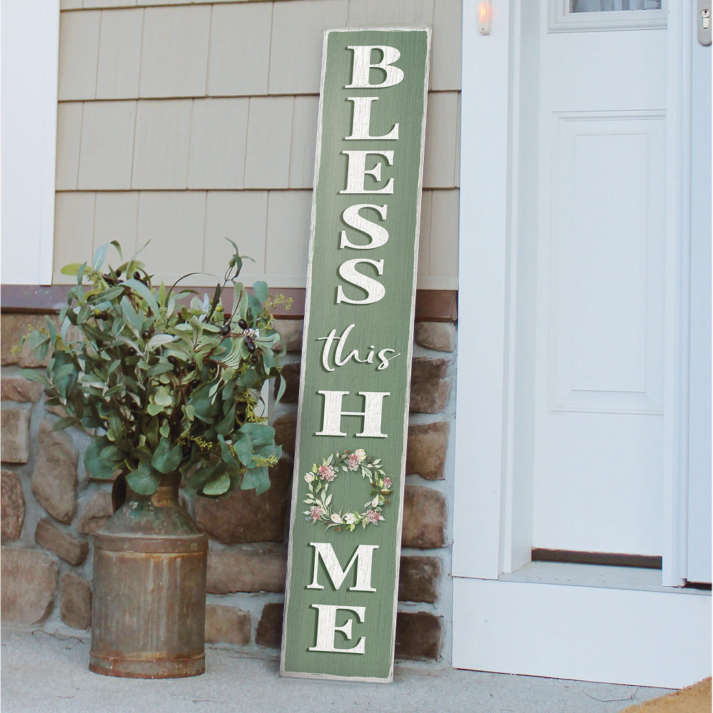Bless This Home Porch Board 8" Wide x 46.5" tall / Made in the USA! / 100% Weatherproof Material