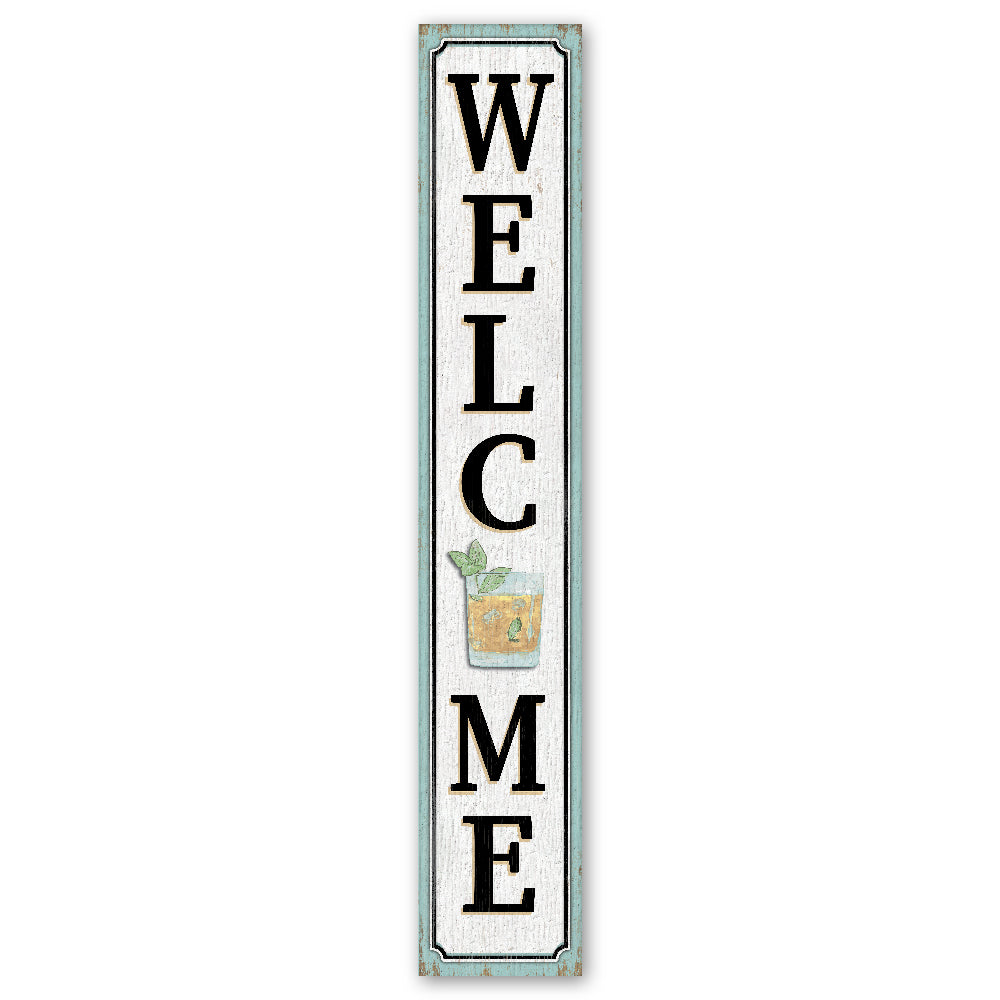 Welcome Mint Julip Porch Board 8" Wide x 46.5" tall / Made in the USA! / 100% Weatherproof Material