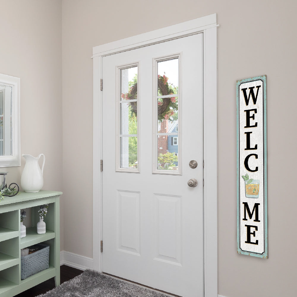 Welcome Mint Julip Porch Board 8" Wide x 46.5" tall / Made in the USA! / 100% Weatherproof Material