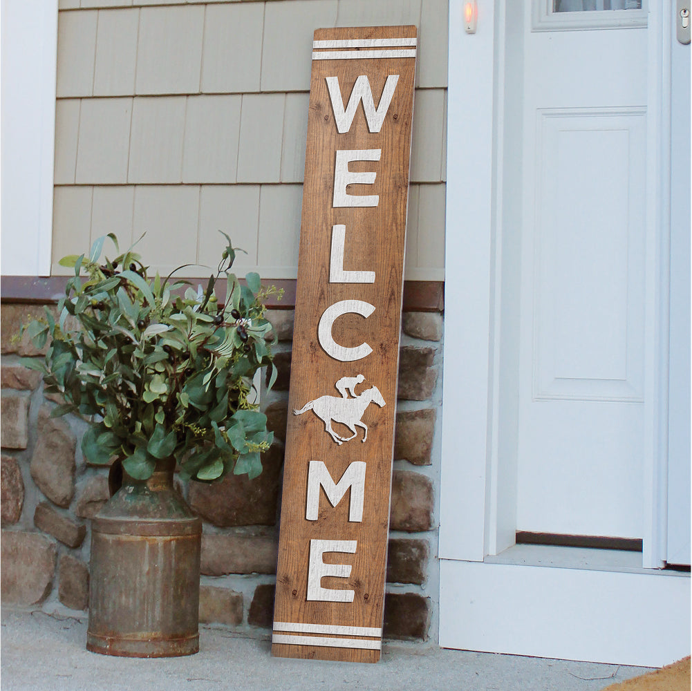 Welcome Jockey Porch Board 8" Wide x 46.5" tall / Made in the USA! / 100% Weatherproof Material