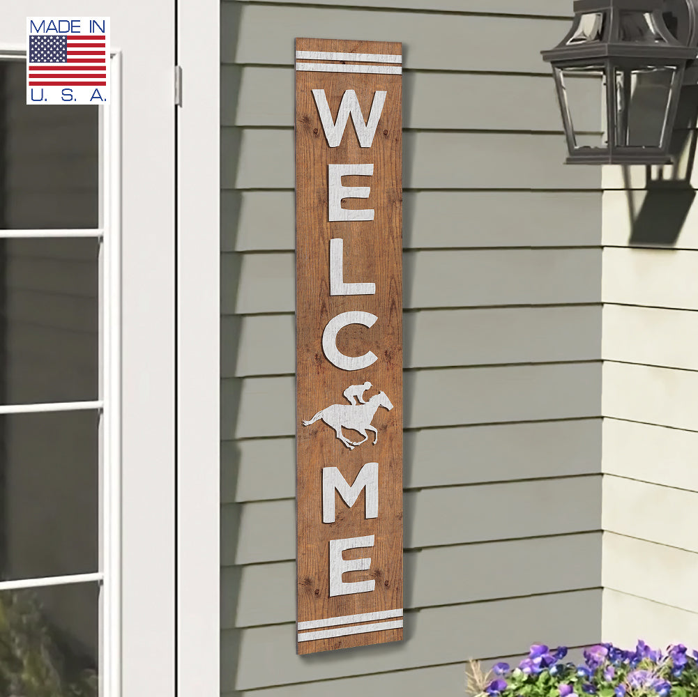 Welcome Jockey Porch Board 8" Wide x 46.5" tall / Made in the USA! / 100% Weatherproof Material