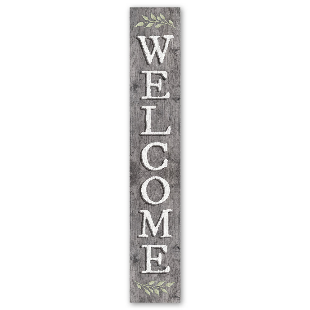 Welcome Gray Color Porch Board 8" Wide x 46.5" tall / Made in the USA! / 100% Weatherproof Material