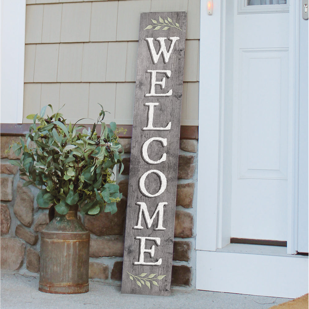 Welcome Gray Color Porch Board 8" Wide x 46.5" tall / Made in the USA! / 100% Weatherproof Material