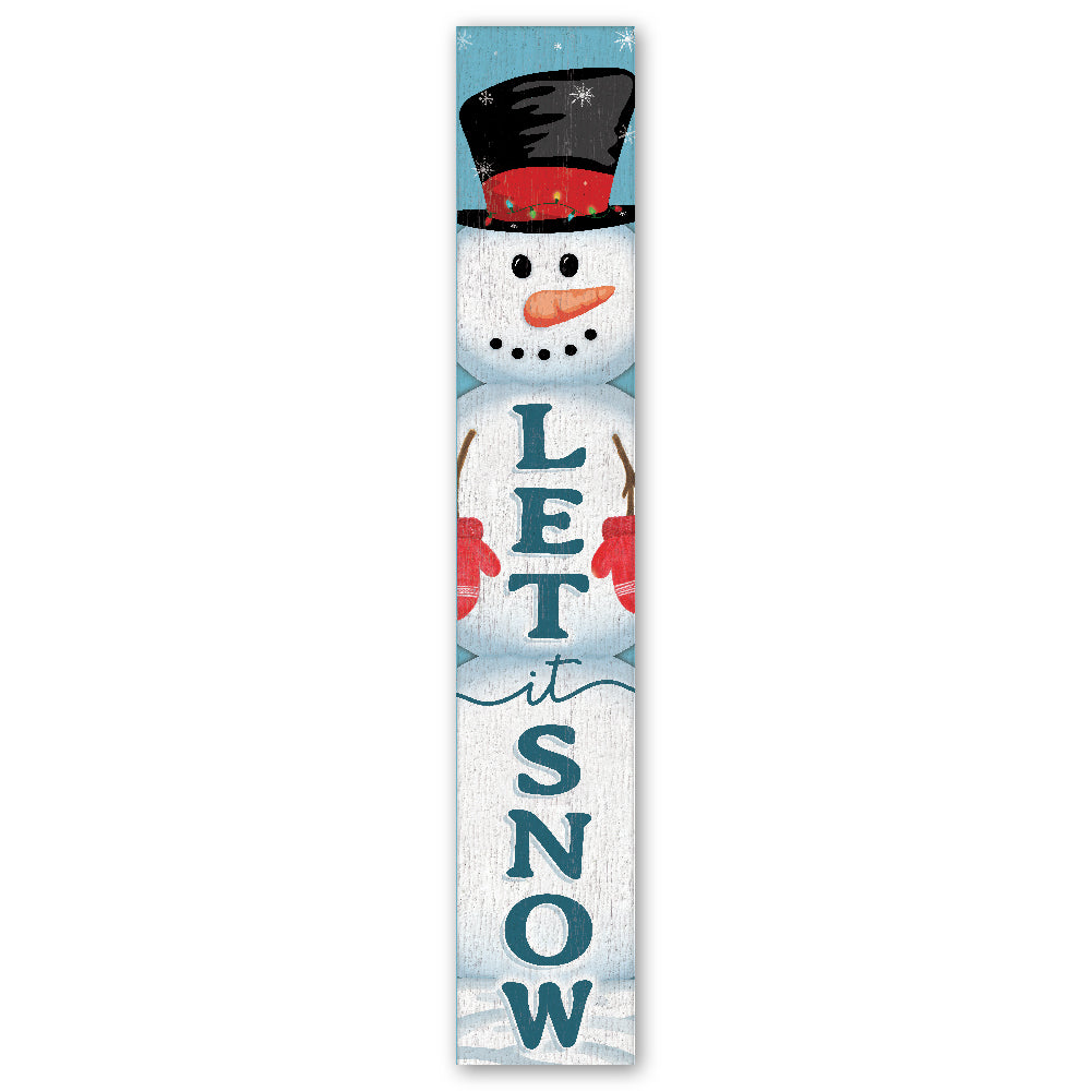 Let It Snow Porch Board 8" Wide x 46.5" tall / Made in the USA! / 100% Weatherproof Material