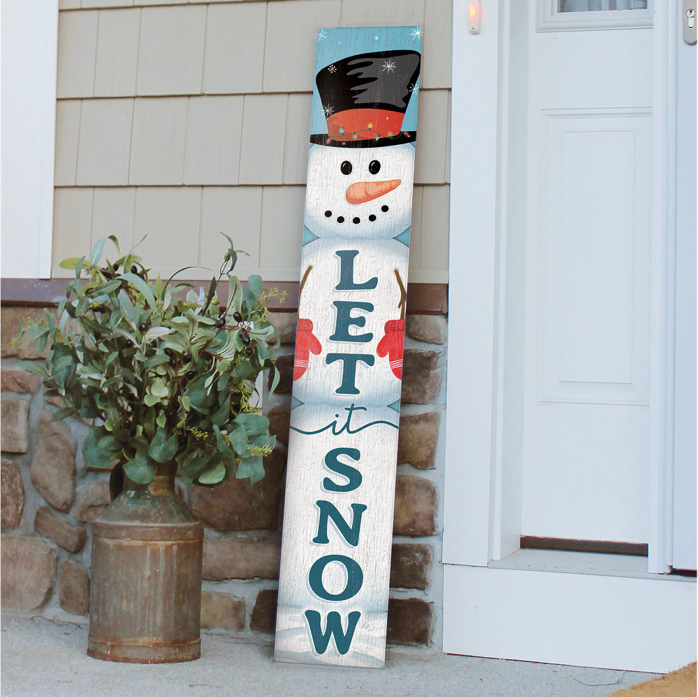 Let It Snow Porch Board 8" Wide x 46.5" tall / Made in the USA! / 100% Weatherproof Material