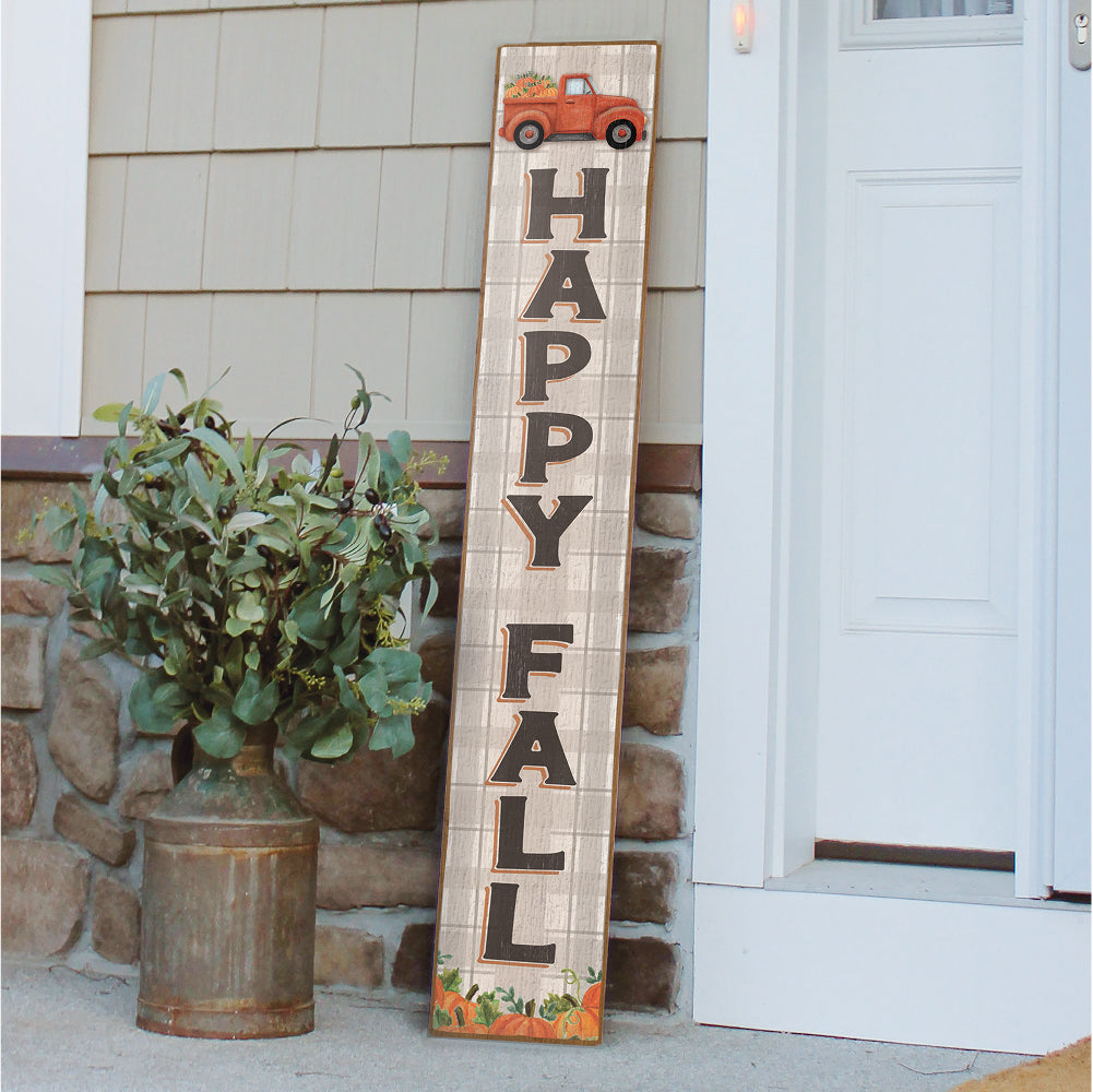 Happy Fall Porch Boards 8" Wide x 46.5" tall / Made in the USA! / 100% Weatherproof Material