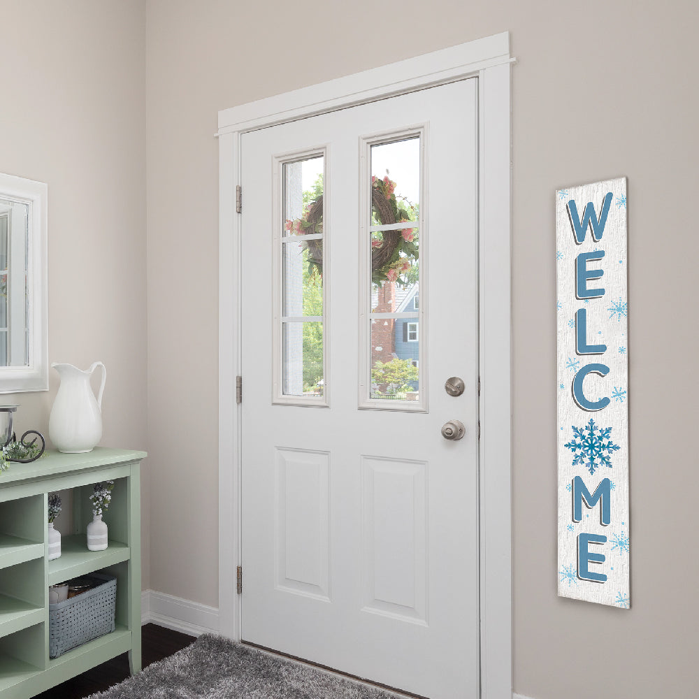 Welcome Snowflake Porch Board 8" Wide x 46.5" tall / Made in the USA! / 100% Weatherproof Material