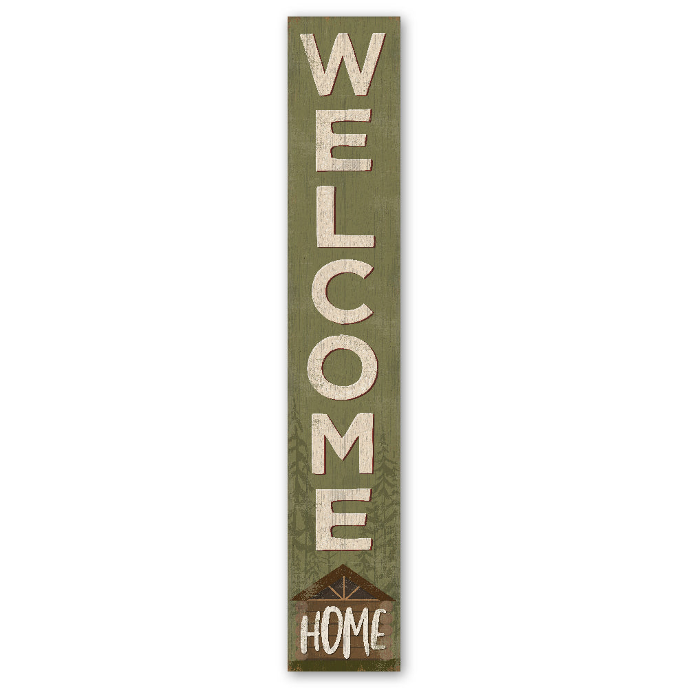 Welcome Home Log Home Porch Board 8" Wide x 46.5" tall / Made in the USA! / 100% Weatherproof Material