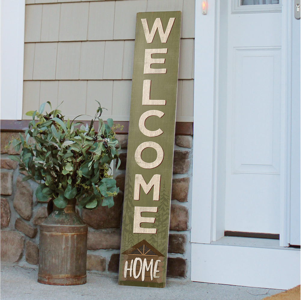 Welcome Home Log Home Porch Board 8" Wide x 46.5" tall / Made in the USA! / 100% Weatherproof Material