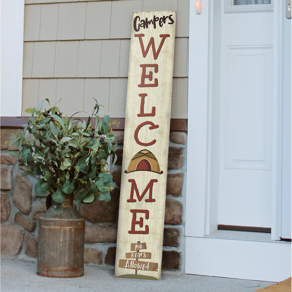 Campers Welcome Porch Board 8" Wide x 46.5" tall / Made in the USA! / 100% Weatherproof Material