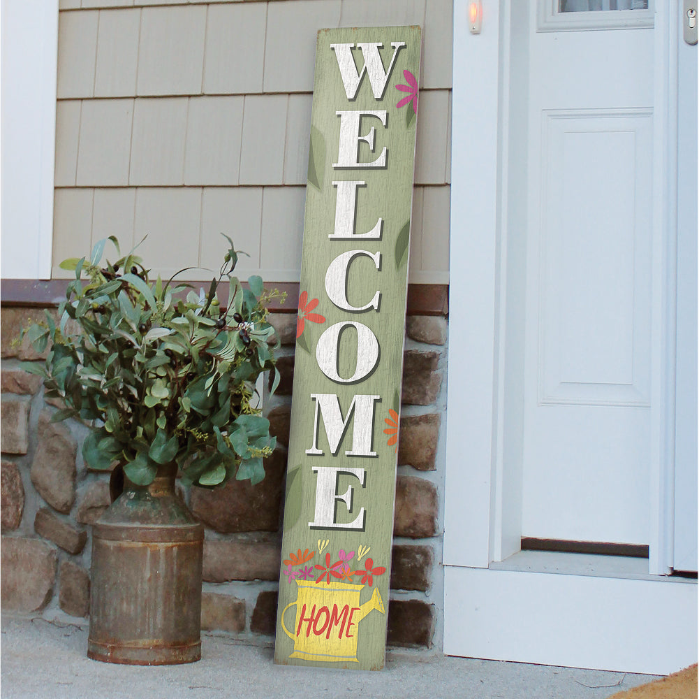 Welcome Homeyellow Watercan Porch Board 8" Wide x 46.5" tall / Made in the USA! / 100% Weatherproof Material