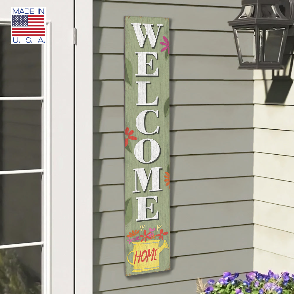 Welcome Homeyellow Watercan Porch Board 8" Wide x 46.5" tall / Made in the USA! / 100% Weatherproof Material