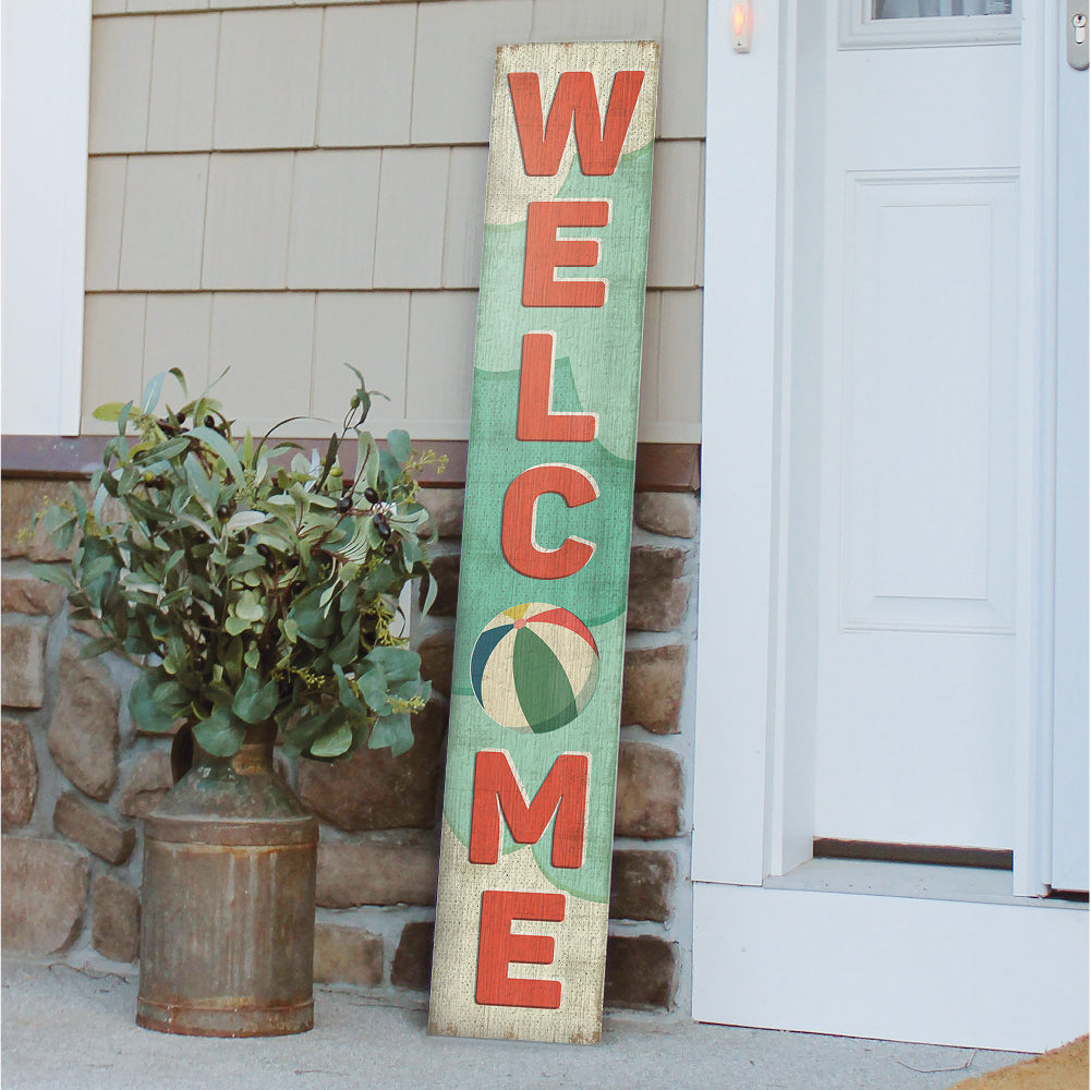 Beach Ball Porch Board 8" Wide x 46.5" tall / Made in the USA! / 100% Weatherproof Material