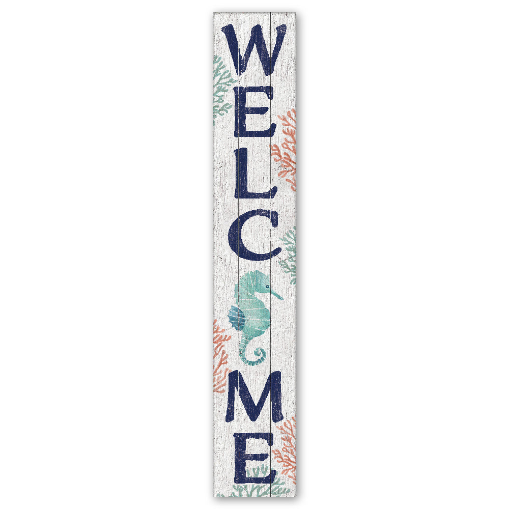 Welcome Seahorse Porch Board 8" Wide x 46.5" tall / Made in the USA! / 100% Weatherproof Material