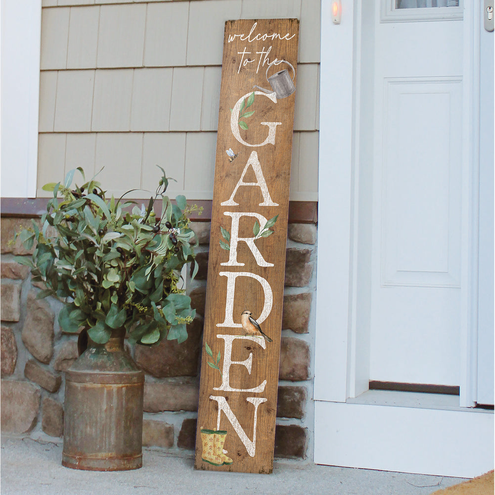 Welcome To The Garden Porch Board 8" Wide x 46.5" tall / Made in the USA! / 100% Weatherproof Material