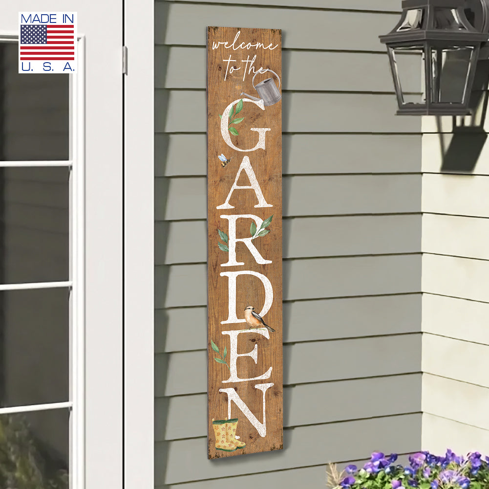 Welcome To The Garden Porch Board 8" Wide x 46.5" tall / Made in the USA! / 100% Weatherproof Material