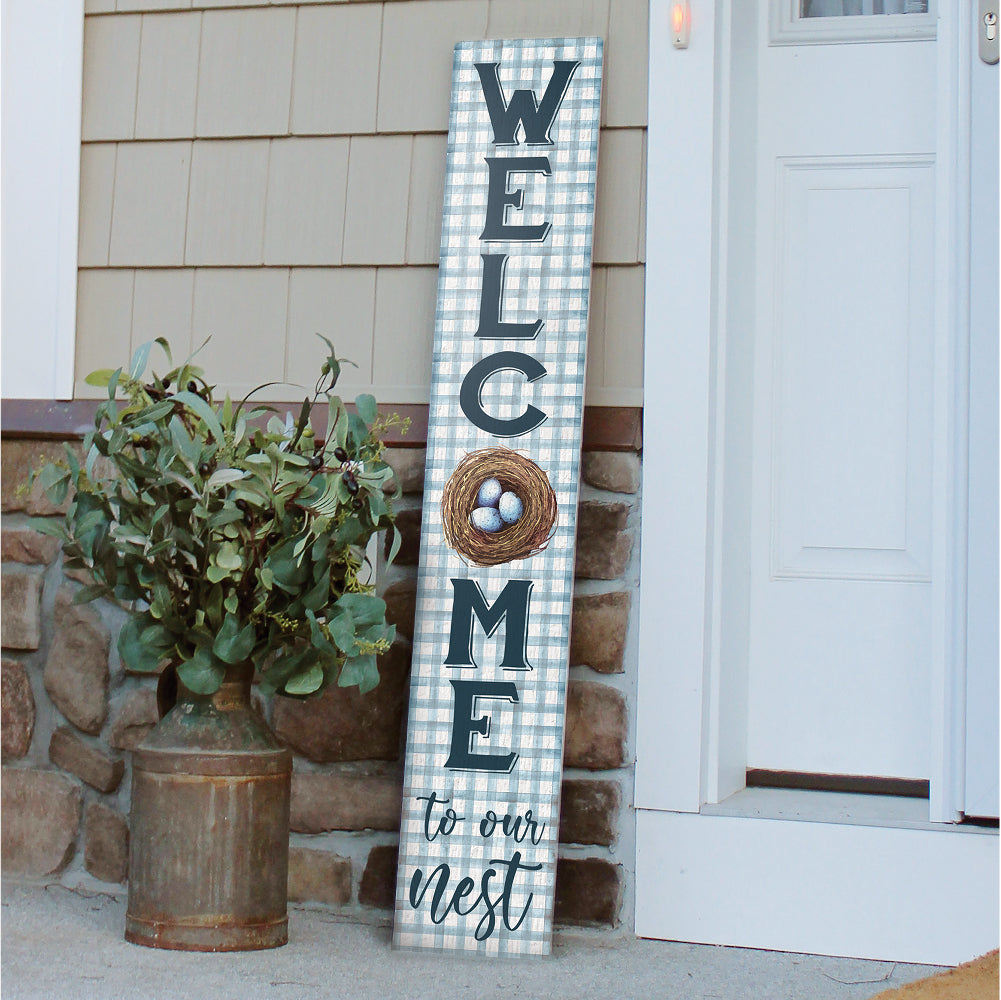 Welcome To Our Nest Porch Board 8" Wide x 46.5" tall / Made in the USA! / 100% Weatherproof Material