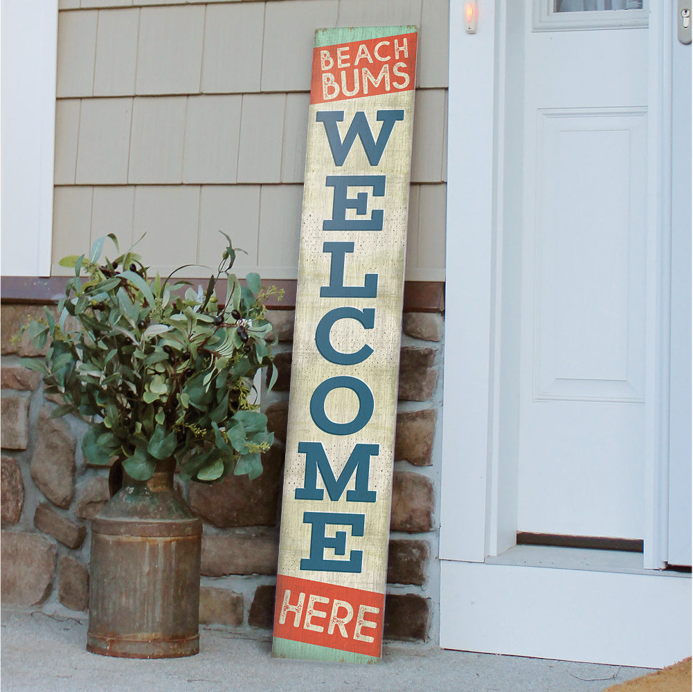 Beach Bums Welcome Porch Board 8" Wide x 46.5" tall / Made in the USA! / 100% Weatherproof Material