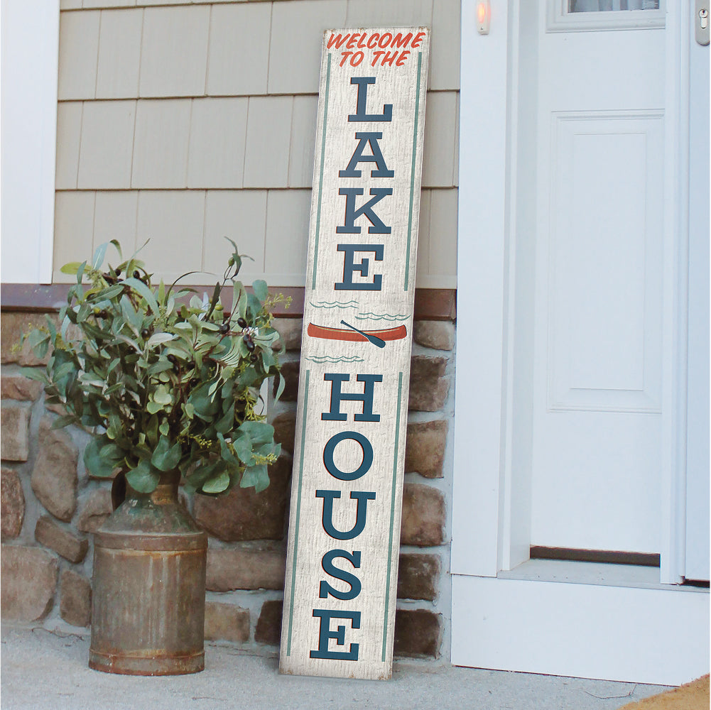 Welcome To The Lakehouse Porch Board 8" Wide x 46.5" tall / Made in the USA! / 100% Weatherproof Material