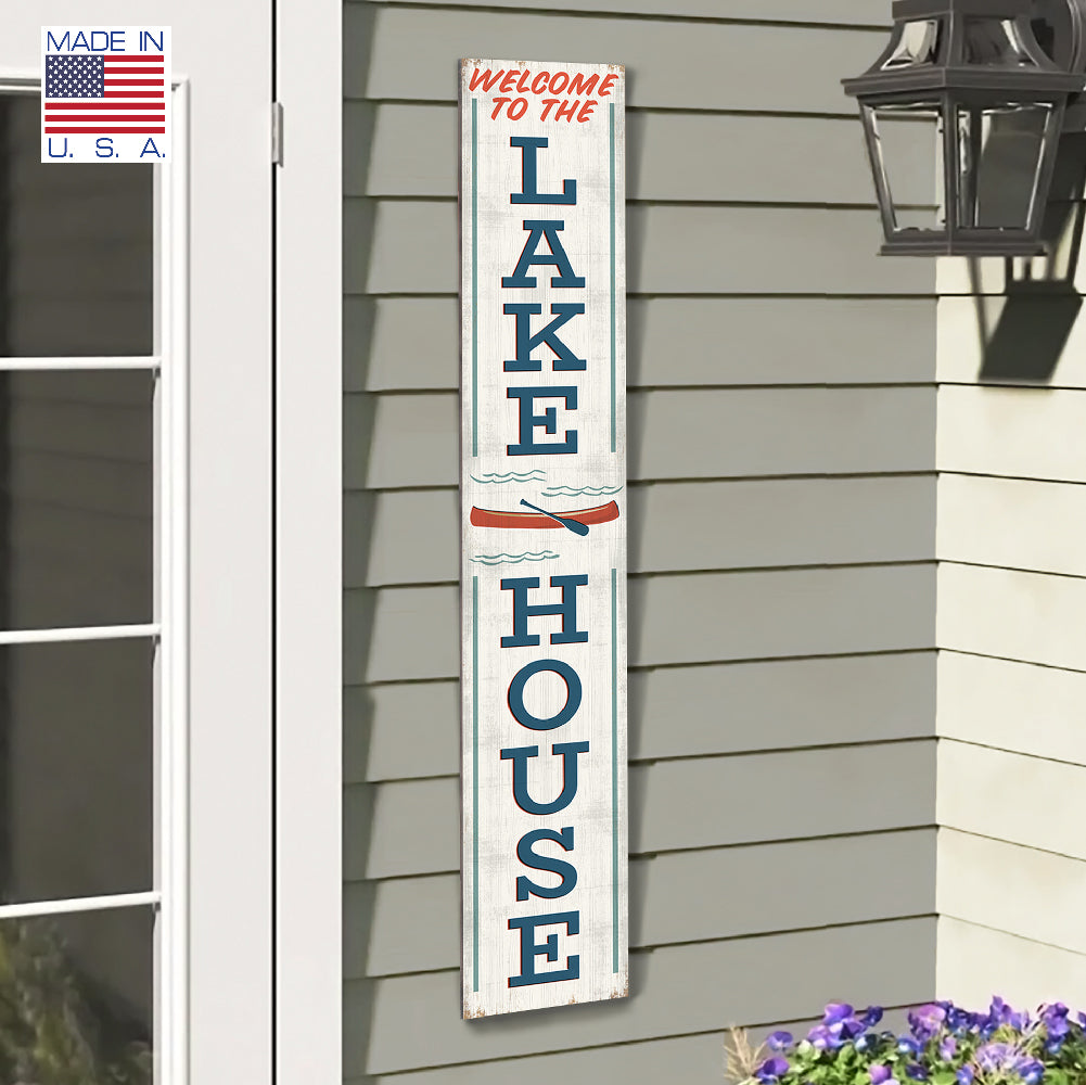 Welcome To The Lakehouse Porch Board 8" Wide x 46.5" tall / Made in the USA! / 100% Weatherproof Material